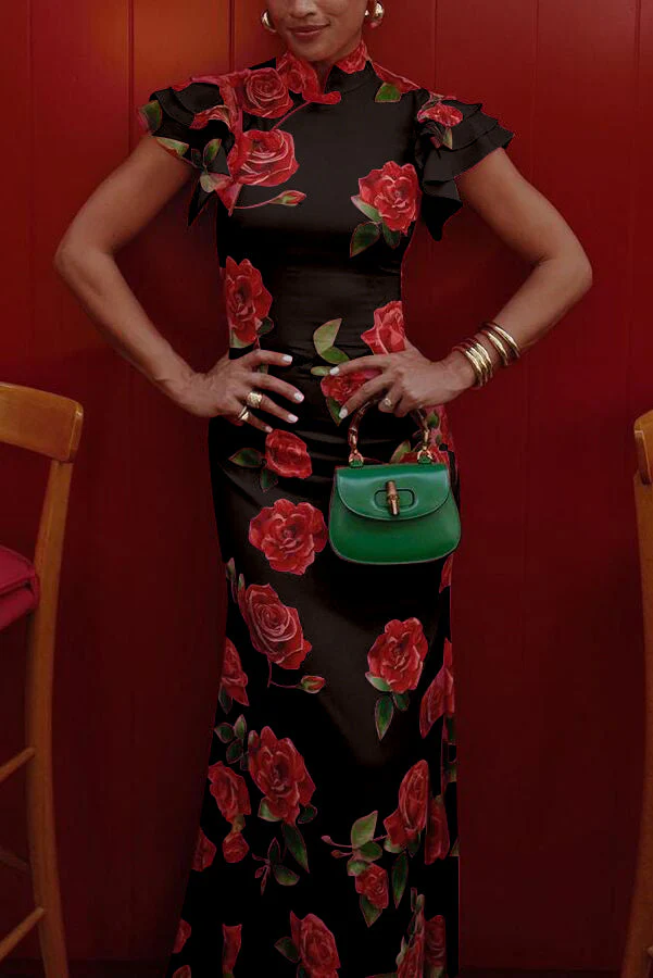 hot-sale-49-off-cheongsam-style-rose-floral-print-tiered-flare-sleeve-stretch-maxi-dress-1437